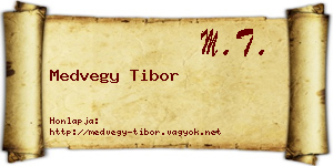 Medvegy Tibor névjegykártya